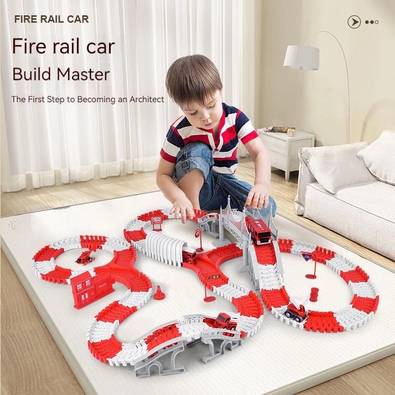 Sandbox Play Set - Пожарная машина, трек, сборка автомобиля, инженерный