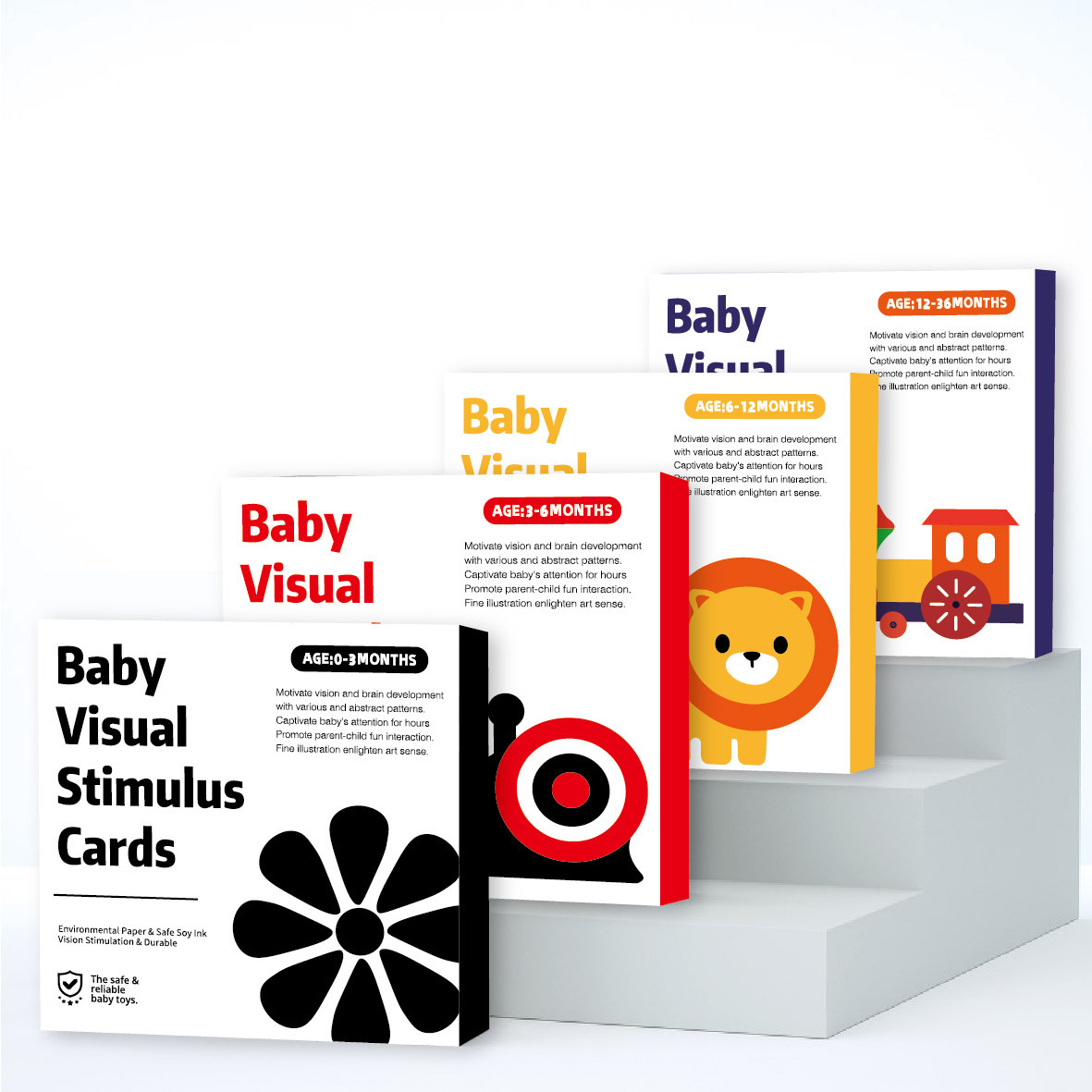 Kids Toys Variety - Высококонтрастные карточки для новорожденных, черно-белые сенсорные